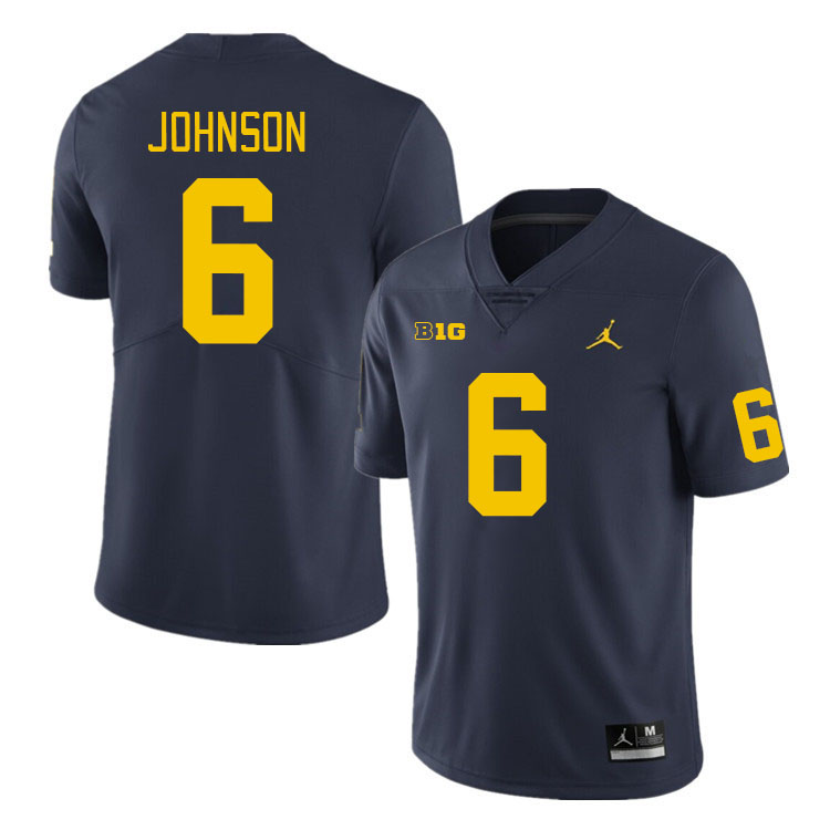 Michigan Wolverines #6 Cornelius Johnson College Football Jerseys Stitched Sale-Navy